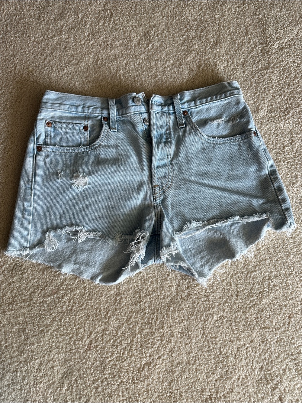 Levi's Women's Denim Cutoff Shorts - Light Wash, Medium Wash, Black, White - Picture 8 of 16